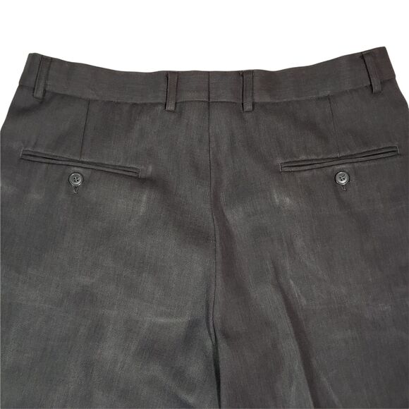 Eddie Domani Straight Leg Trousers 36 x 32 Mens 4 Pocket Pleated Slate Grey - Picture 4 of 10